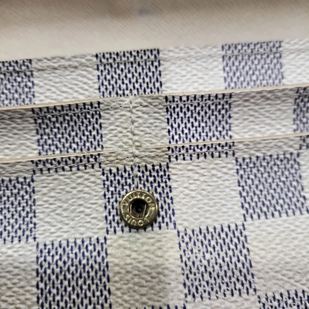 Louis Vuitton Damier Azur Canvas Sarah Long Wallet.  Authentic